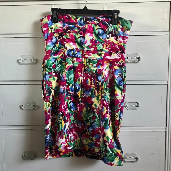 H&M / Colorful Strapless Fitted Dress / SZ 12 - Picture 4 of 6